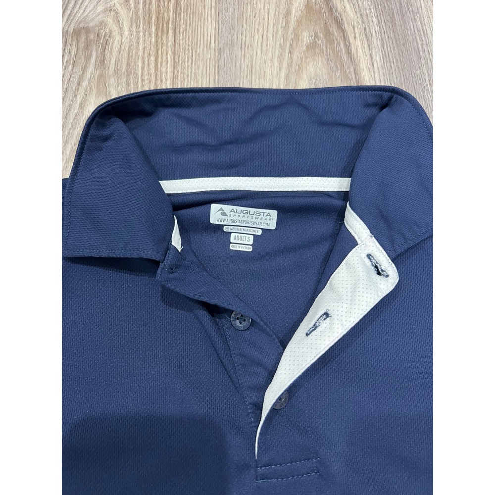 Augusta Sportswear Mens Small Navy Blue White Moisture Management Polo Shirt